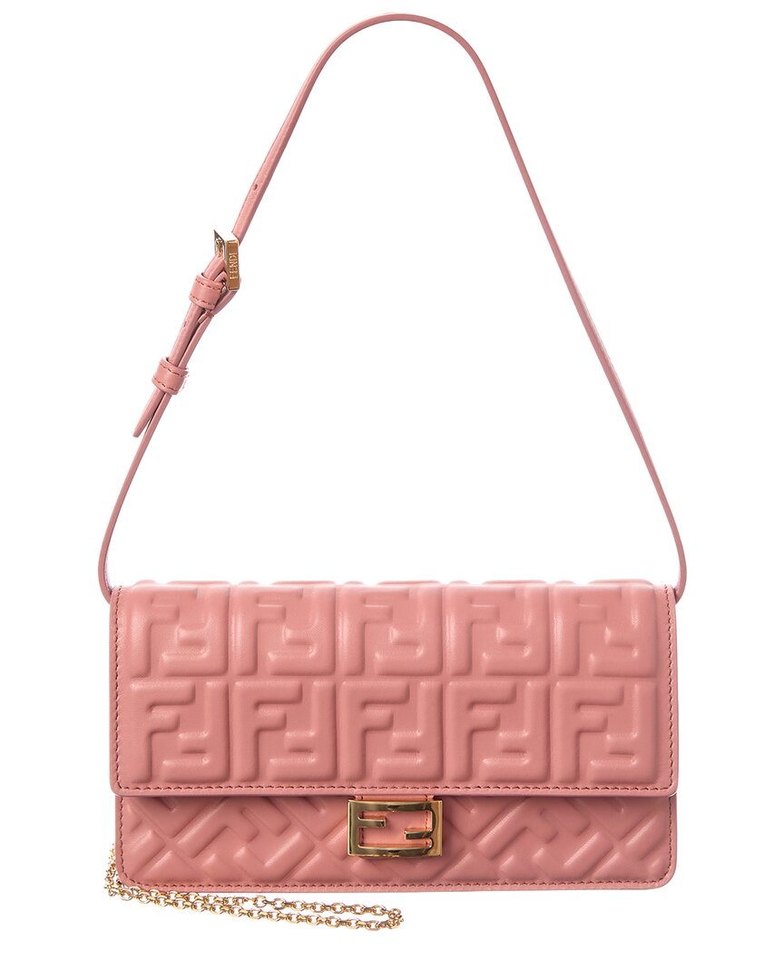 Fendi Baguette Ff Leather Wallet On Chain
