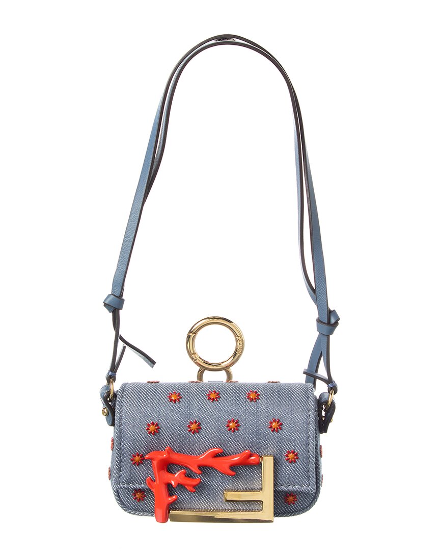 Fendi Baguette Nano Denim Charm