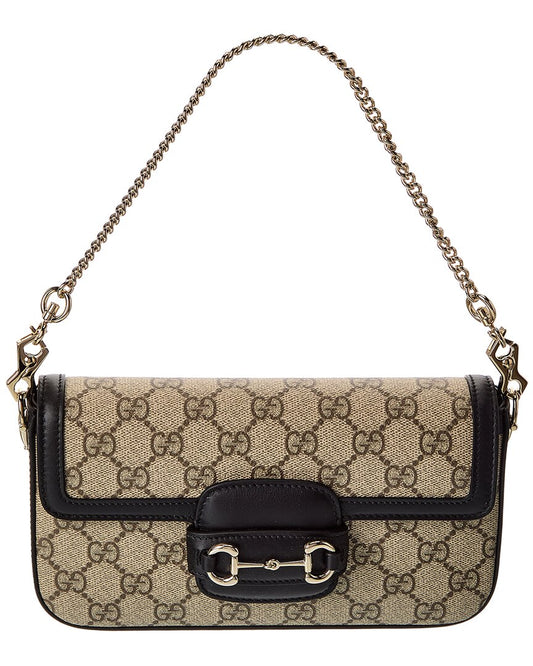 Gucci Horsebit 1955 Mini Gg Supreme Canvas & Leather Shoulder Bag