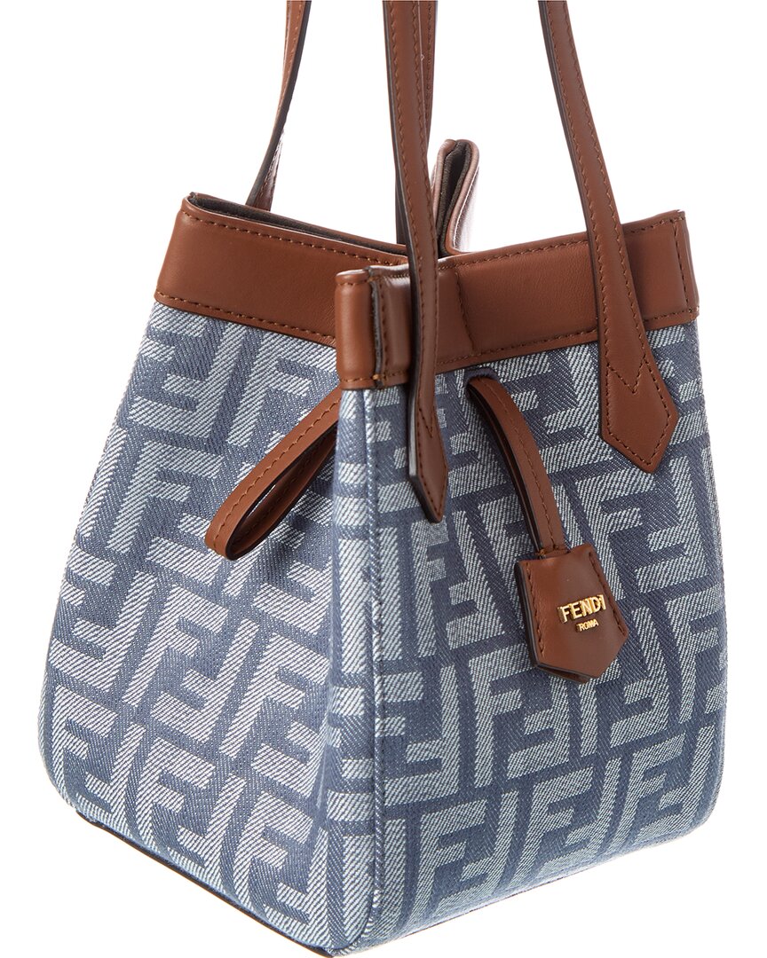 Fendi Origami Mini Ff Denim & Leather Shoulder Bag