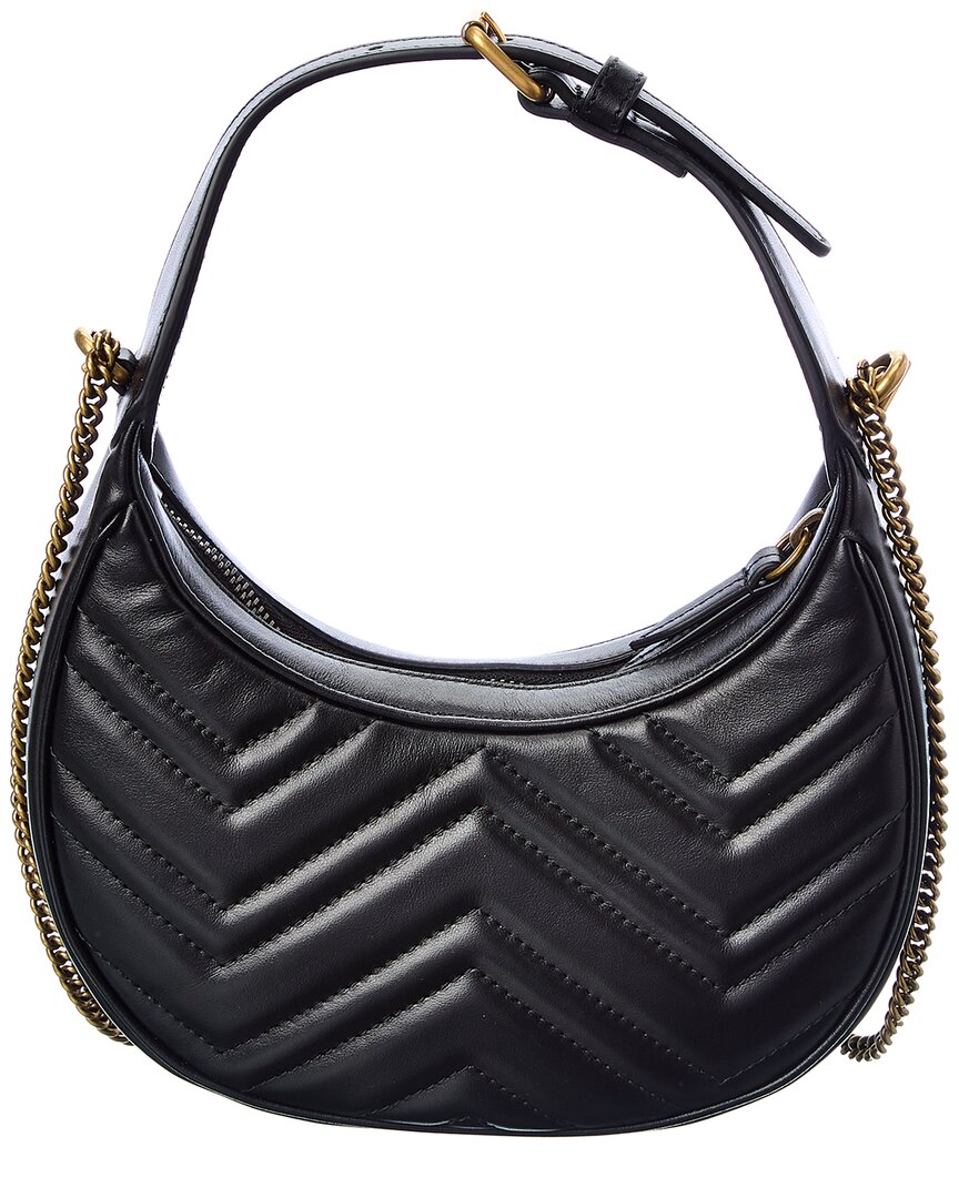 Gucci Gg Marmont Half Moon Shaped Mini Leather Crossbody