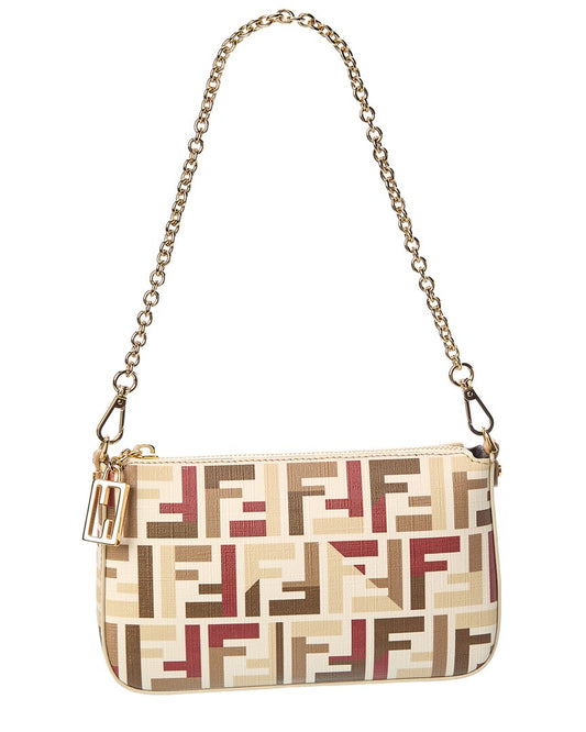 Fendi Baguette Ff Jacquard Pouch