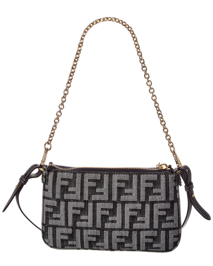Fendi Baguette Ff Denim Pouch
