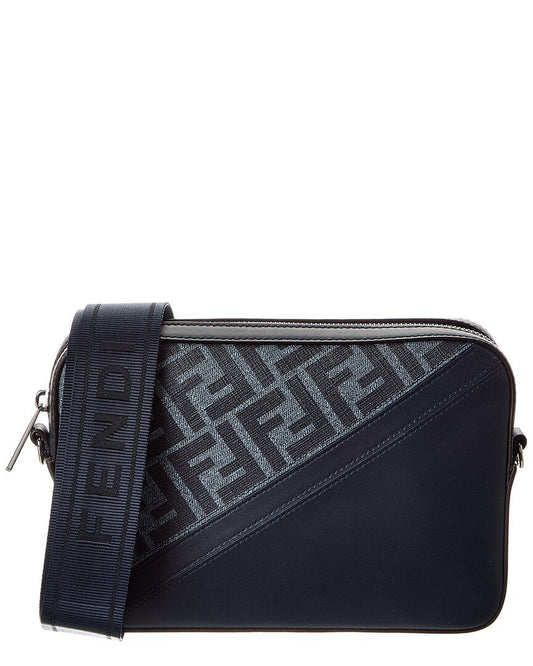 Fendi Diagonal Ff Leather Camera Bag
