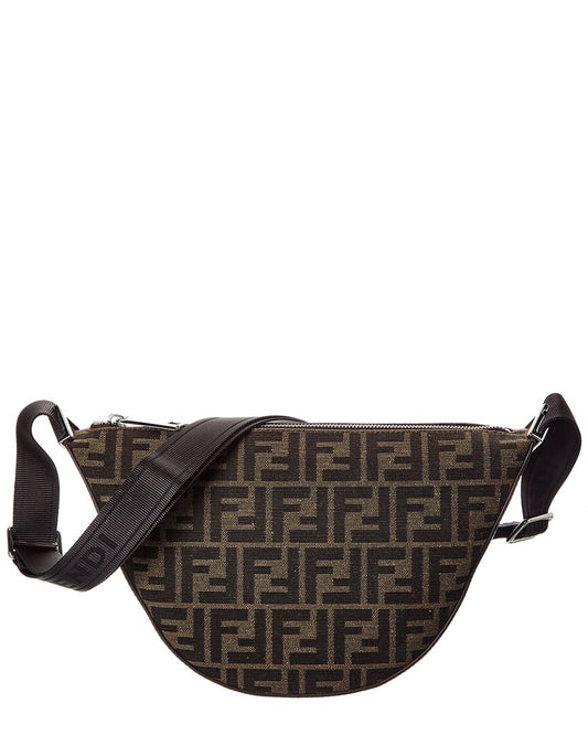 Fendi Roma Melon Small Ff Jacquard & Leather Hobo Bag