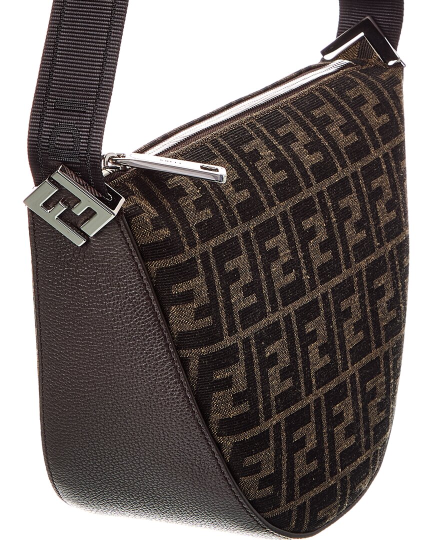 Fendi Roma Melon Small Ff Jacquard & Leather Hobo Bag