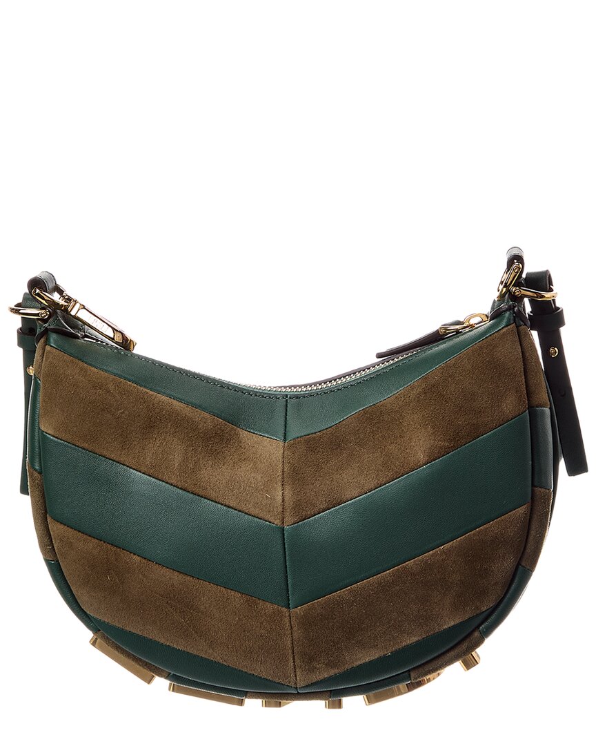 Fendi Fendigraphy Mini Leather & Suede Hobo Bag