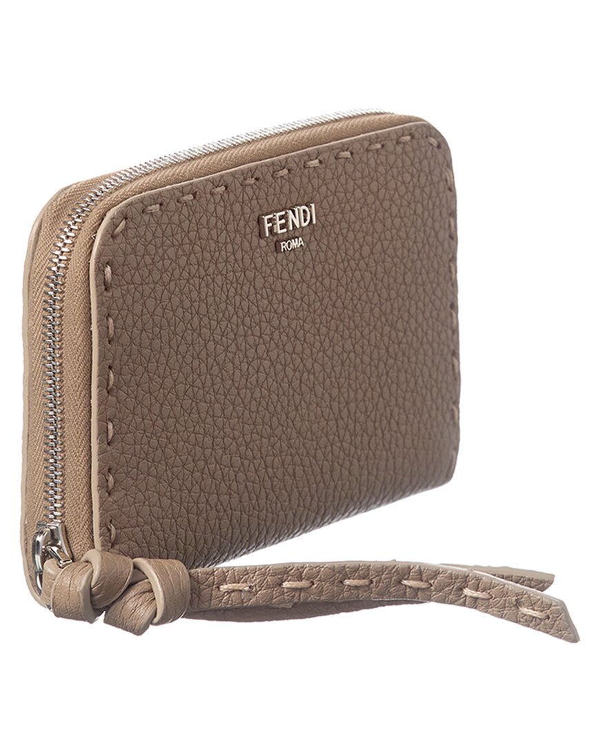 Fendi Zip Around Peekaboo Mini Leather Wallet