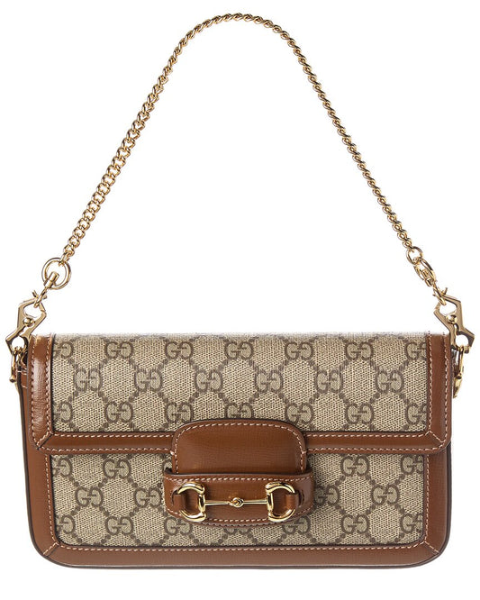Gucci Horsebit 1955 Mini Gg Supreme Canvas & Leather Shoulder Bag
