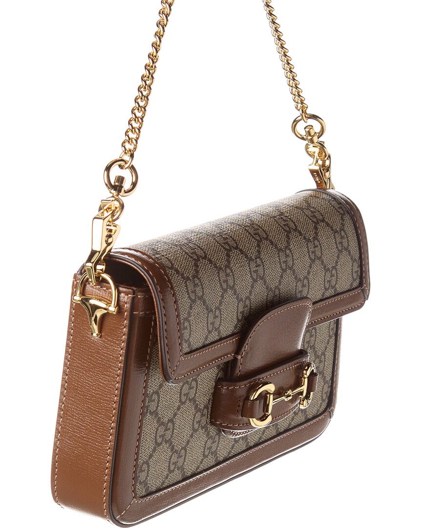 Gucci Horsebit 1955 Mini Gg Supreme Canvas & Leather Shoulder Bag
