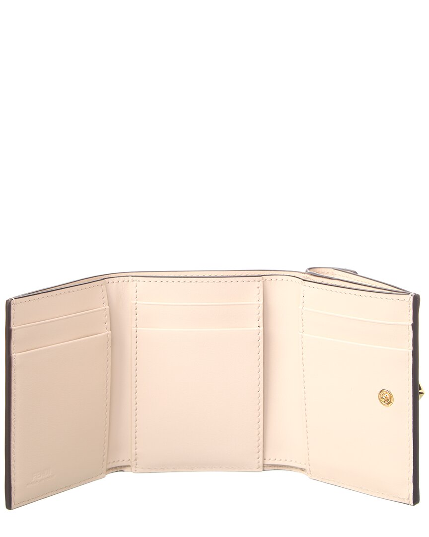 Fendi Ff Diamonds Leather Wallet, White