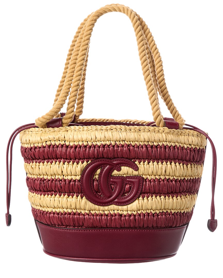 Gucci Gg Mini Leather-Trim Bucket Bag