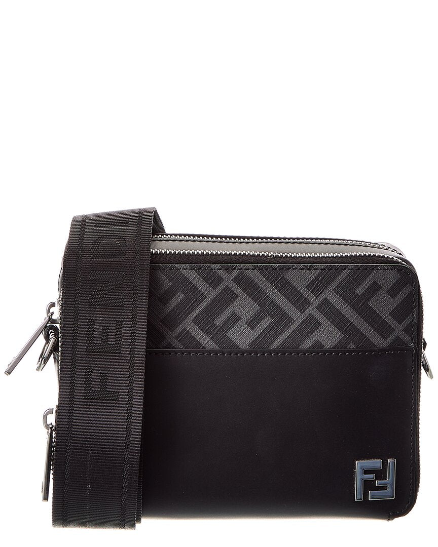 Fendi Squared Ff & Leather Camera Case Organizer