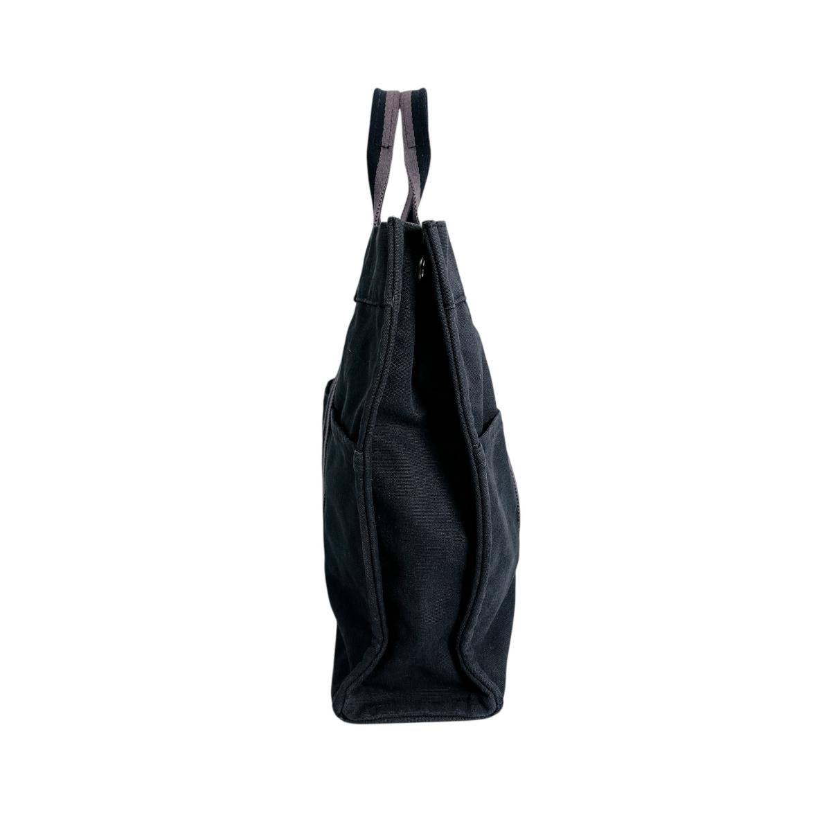 HERMES Tote Bag canvas black Her Line canvas