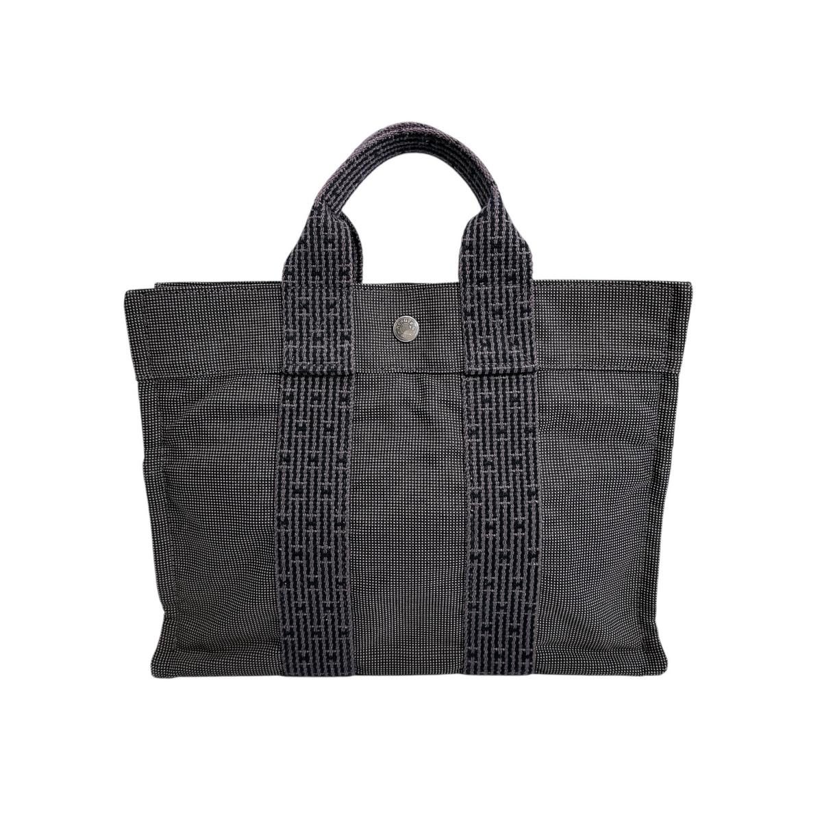 HERMES Tote Bag canvas gray Her LinePM