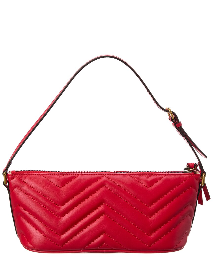 Gucci Gg Marmont Leather Shoulder Bag, Red