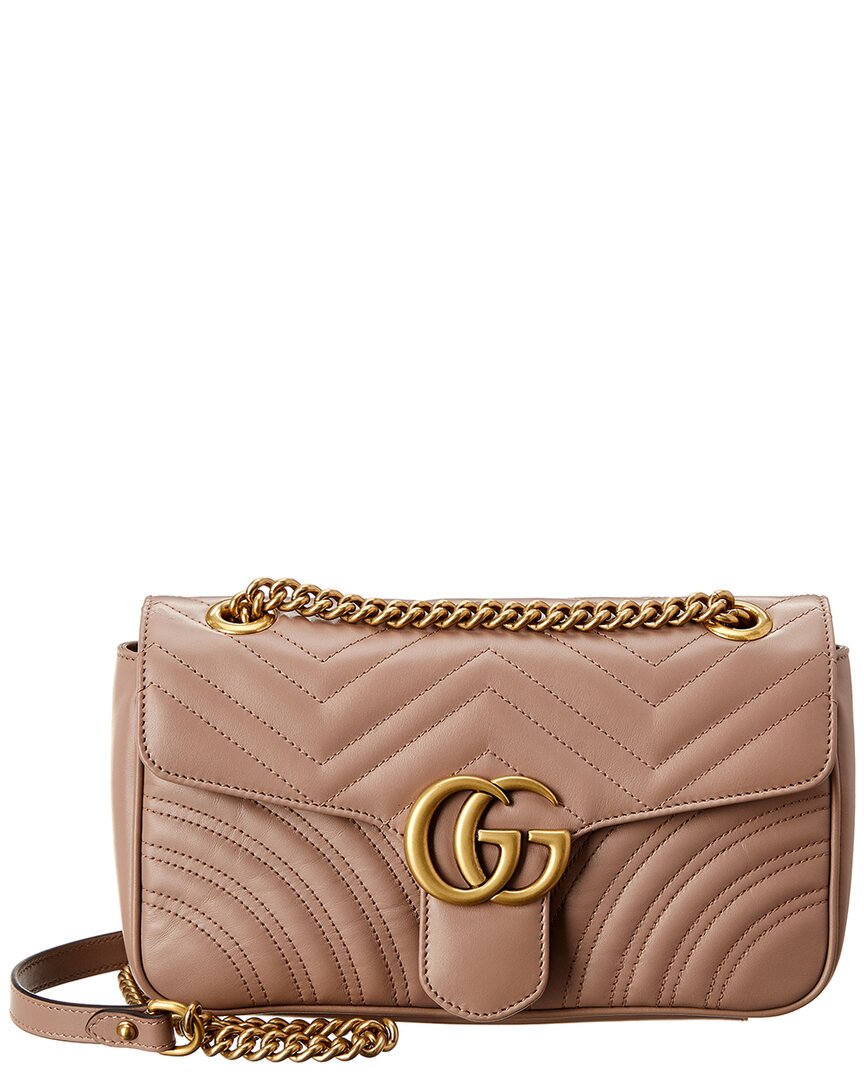 Gucci Gg Marmont Small Matelasse Leather Shoulder Bag, Brown