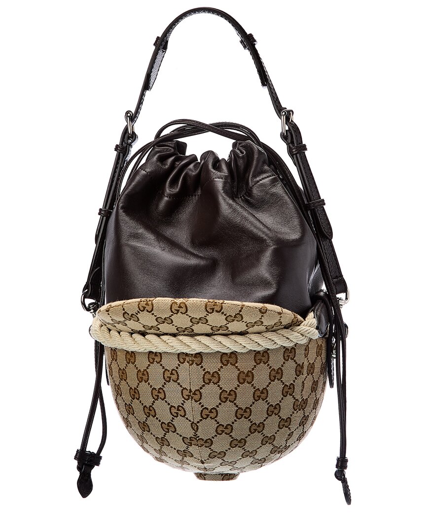 Gucci Equestrian Themed Small Gg Canvas & Leather Shoulder Bag