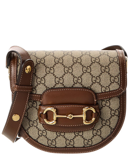 Gucci Blondie Horsebit Mini Gg Supreme Canvas & Leather Shoulder Bag