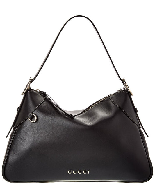 Gucci Gg Emblem Large Leather Shoulder Bag