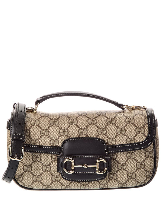 Gucci Horsebit 1955 Soft Small Top Handle Gg Supreme Canvas & Leather Shoulder