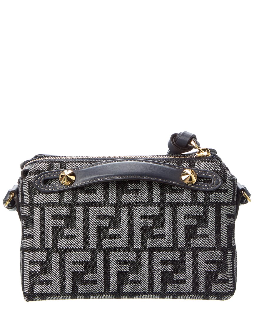 Fendi By The Way Soft Mini Ff Denim & Leather Satchel