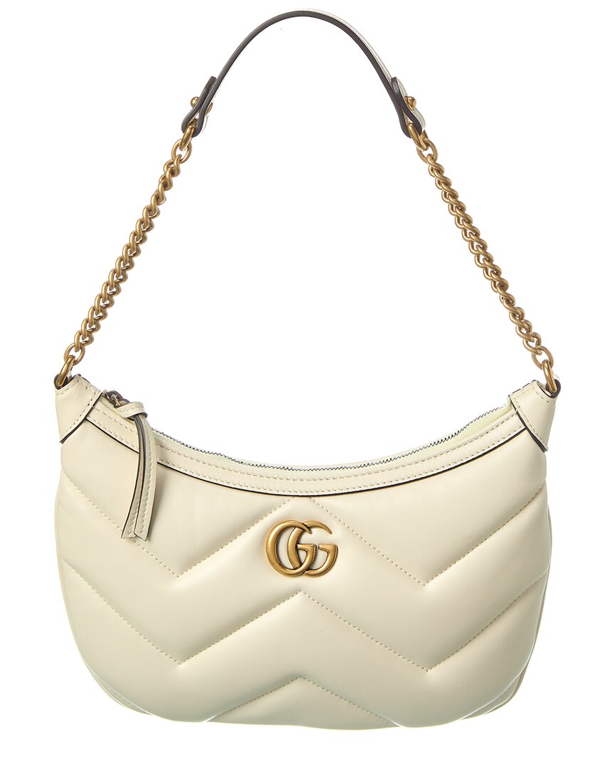 Gucci Gg Marmont Small Leather Shoulder Bag, Os, White