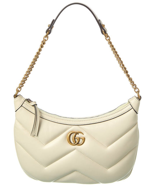 Gucci Gg Marmont Small Leather Shoulder Bag, Os, White