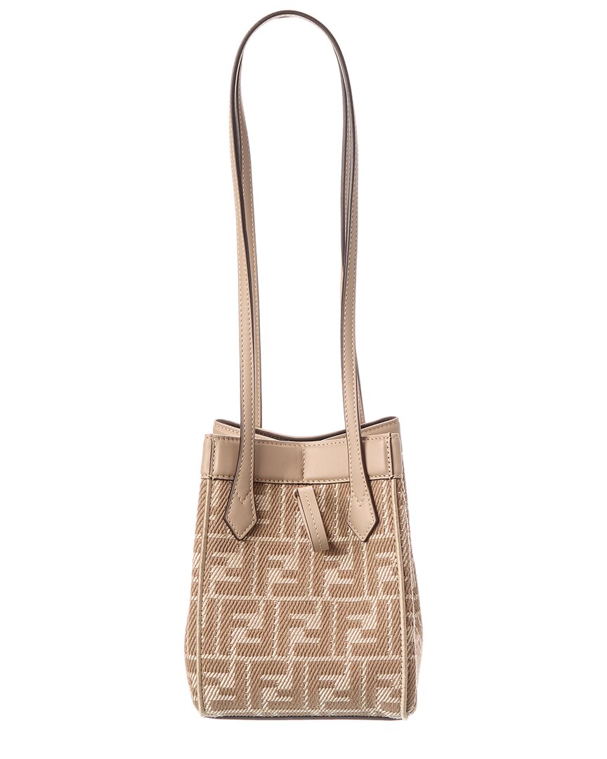 Fendi Origami Mini Ff Jacquard & Leather Shoulder Bag