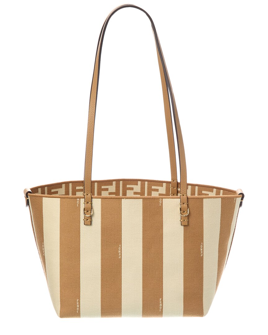 Fendi Roll Mini Ff Leather-Trim Tote