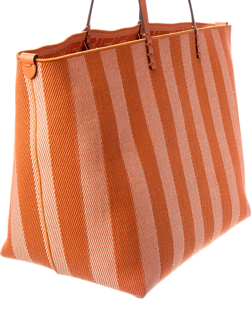 Fendi Roll Large Ff Canvas & Leather Tote