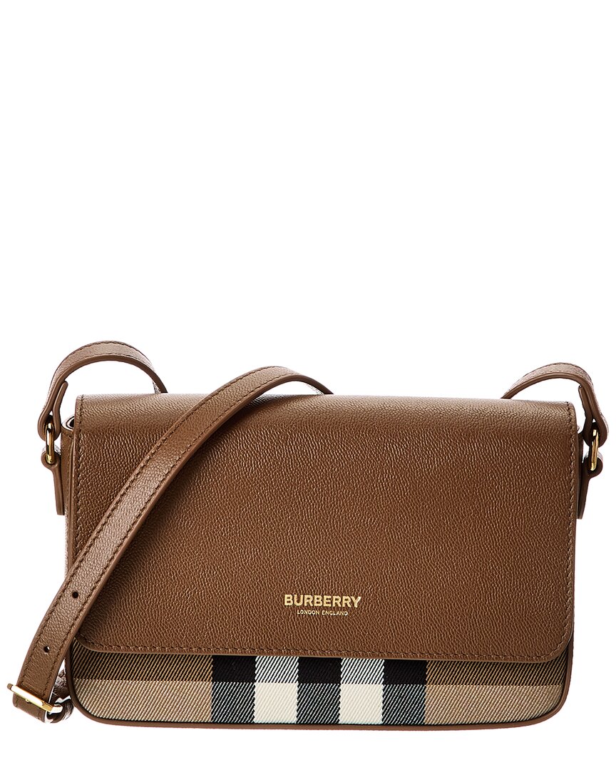 Burberry Check Canvas & Leather Crossbody