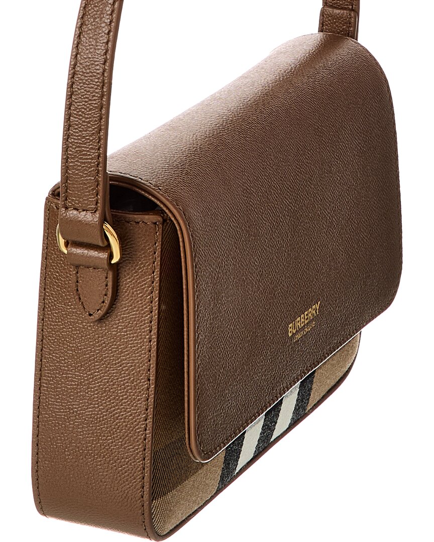 Burberry Check Canvas & Leather Crossbody
