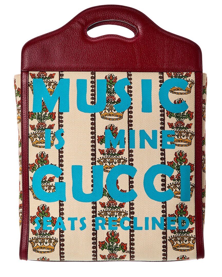 Gucci Centennial 100 Medium Canvas & Leather Tote