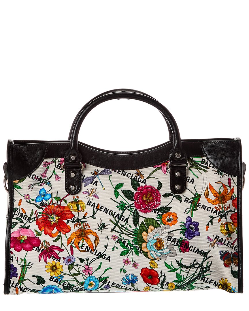 Gucci X Balenciaga Medium Canvas & Leather Tote