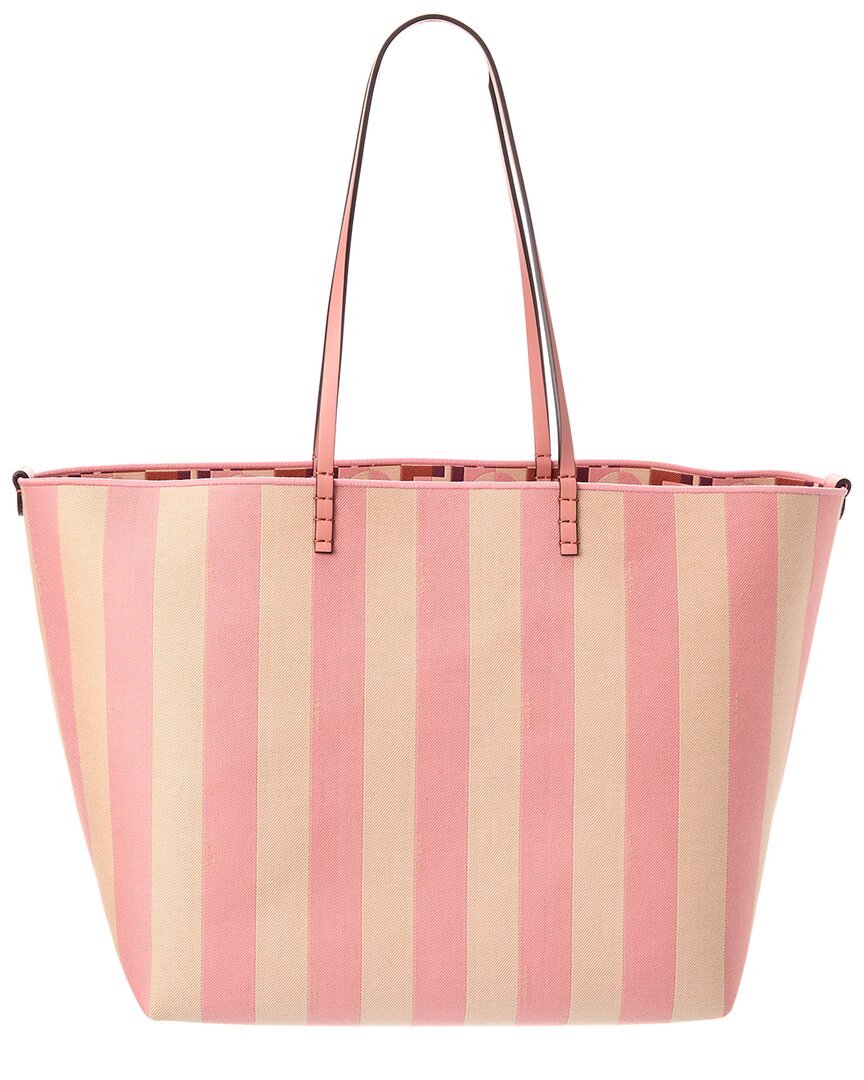 Fendi Roll Large Canvas & Leather Tote