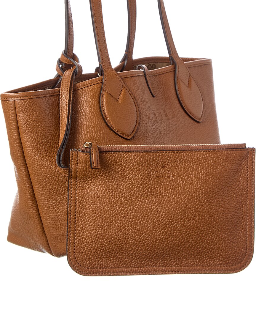 Gucci Totissima Small Reversible Gg Canvas & Leather Tote