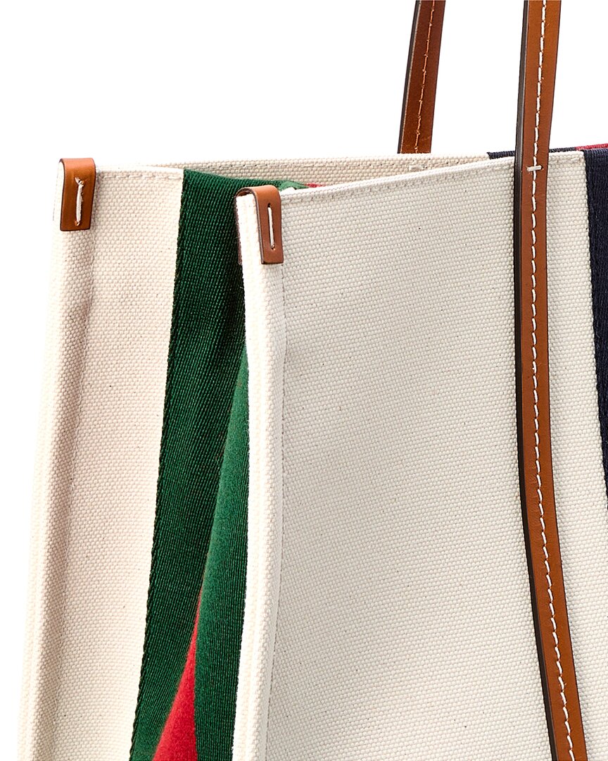Gucci Interlocking G Canvas Leather-Trim Tote