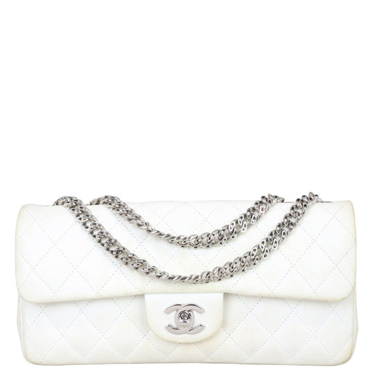 Chanel East-West Flap Bag | White