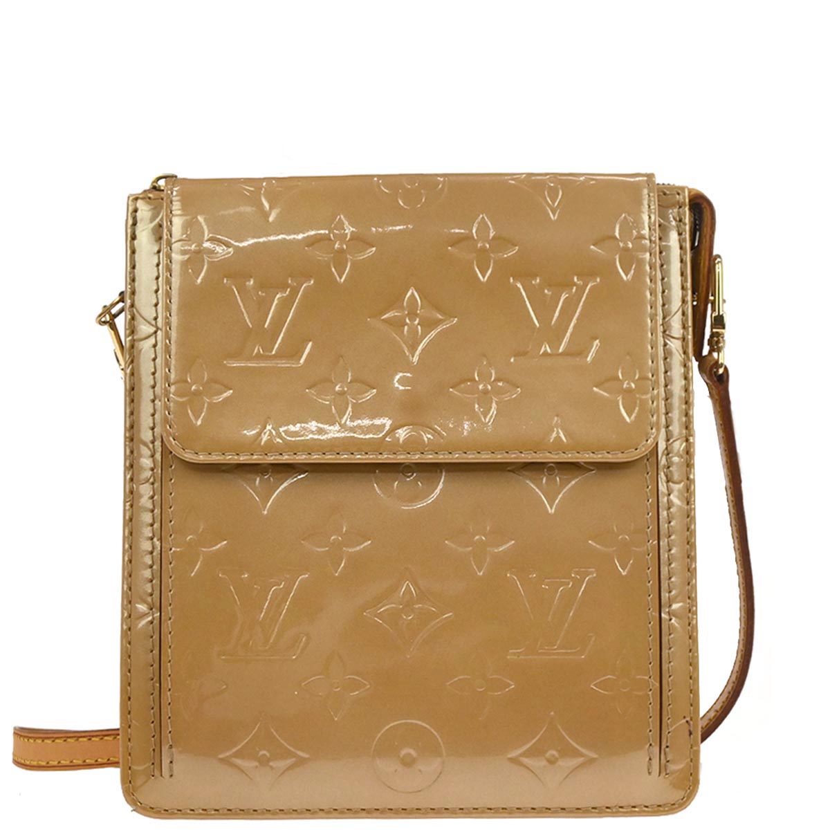 Louis Vuitton 2005 Beige Monogram Vernis Motte Shoulder Bag M91136