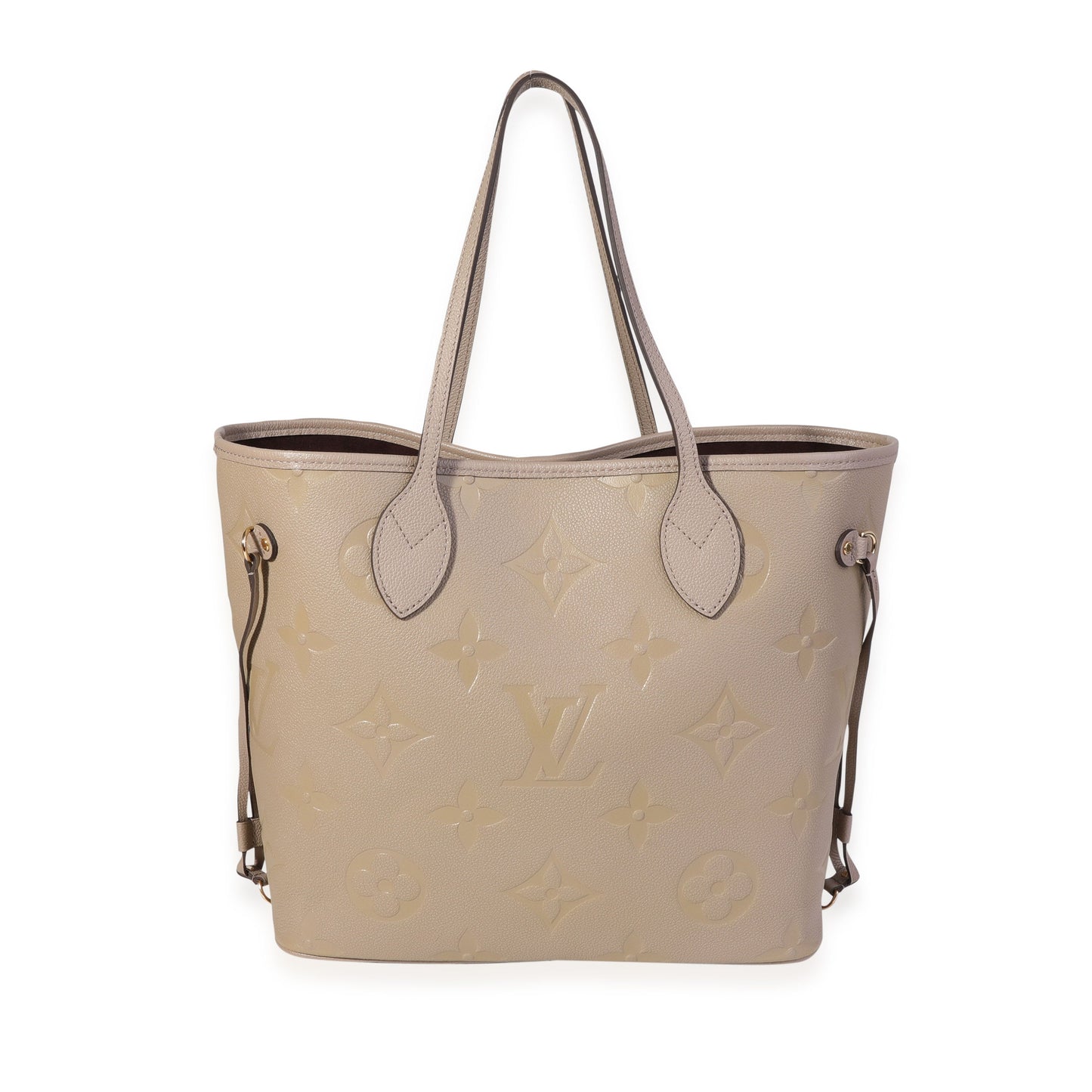 Luxury Women's Tote Bag | Louis Vuitton Tourterelle Monogram Empreinte Giant Neverfull MM
