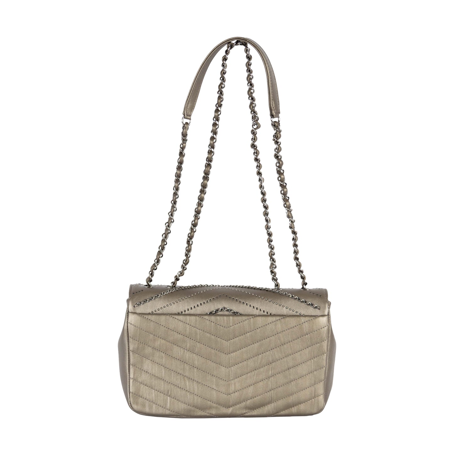 CHANEL Chanel Embelished 'Chain Sequins' Chevron Flap Bag