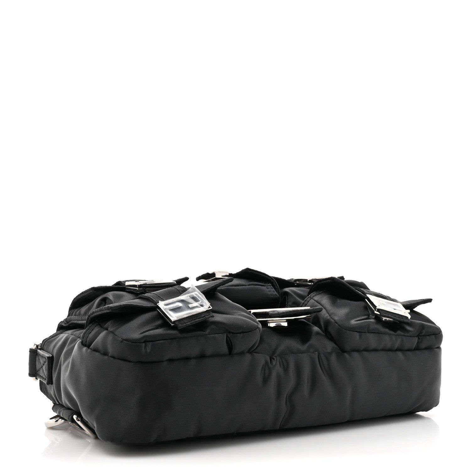 Fendi Econyl Cuoio Romano Multipocket Baguette Black