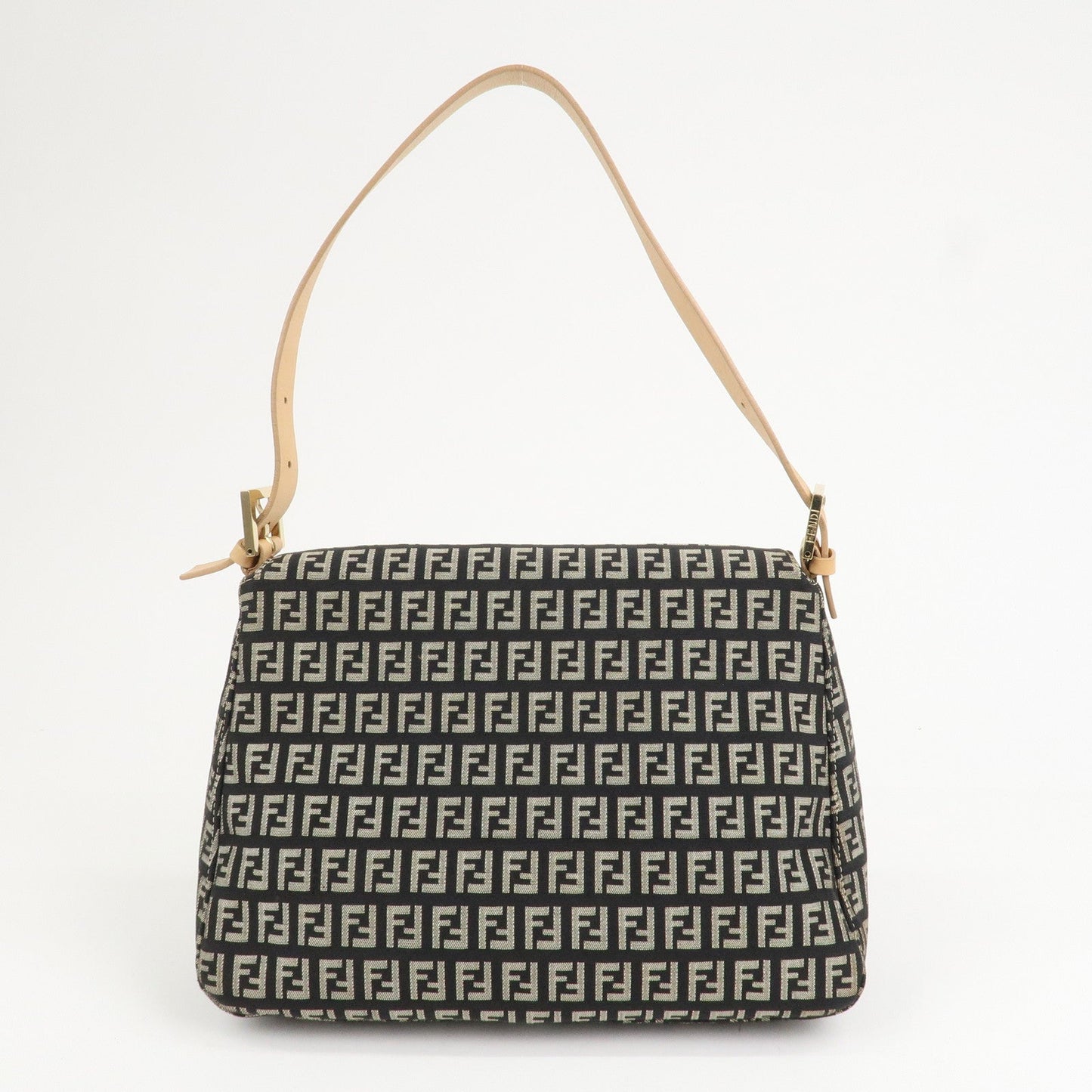 FENDI Mamma Baguette Canvas Leather Shoulder Bag 8BR001