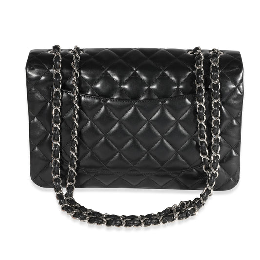 CHANEL Black Quilted Lambskin Jumbo Classic Single Flap Bag