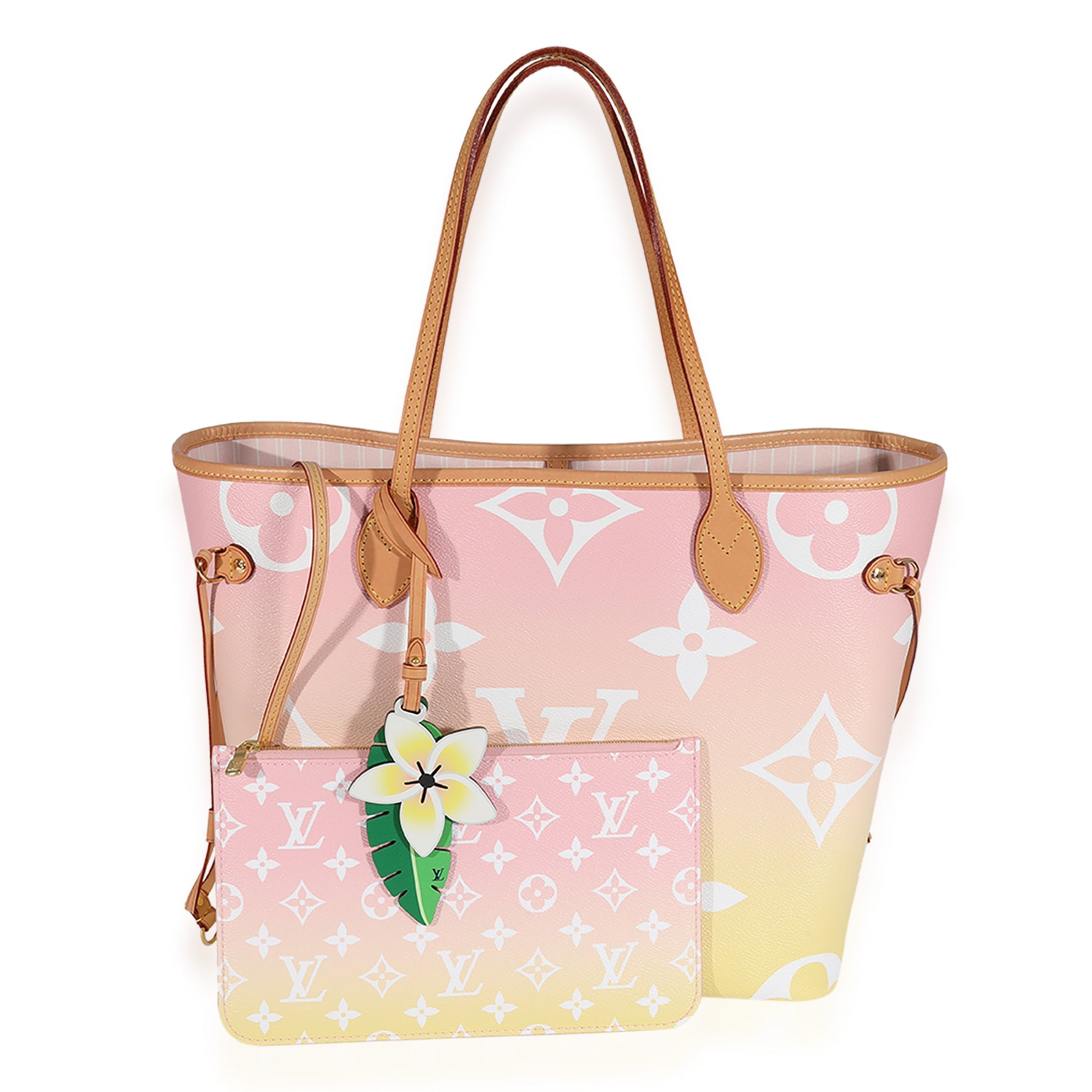 Luxury Women's Tote Bag | Louis Vuitton Pink & Yellow Monogram Giant By The Pool Neverfull MM