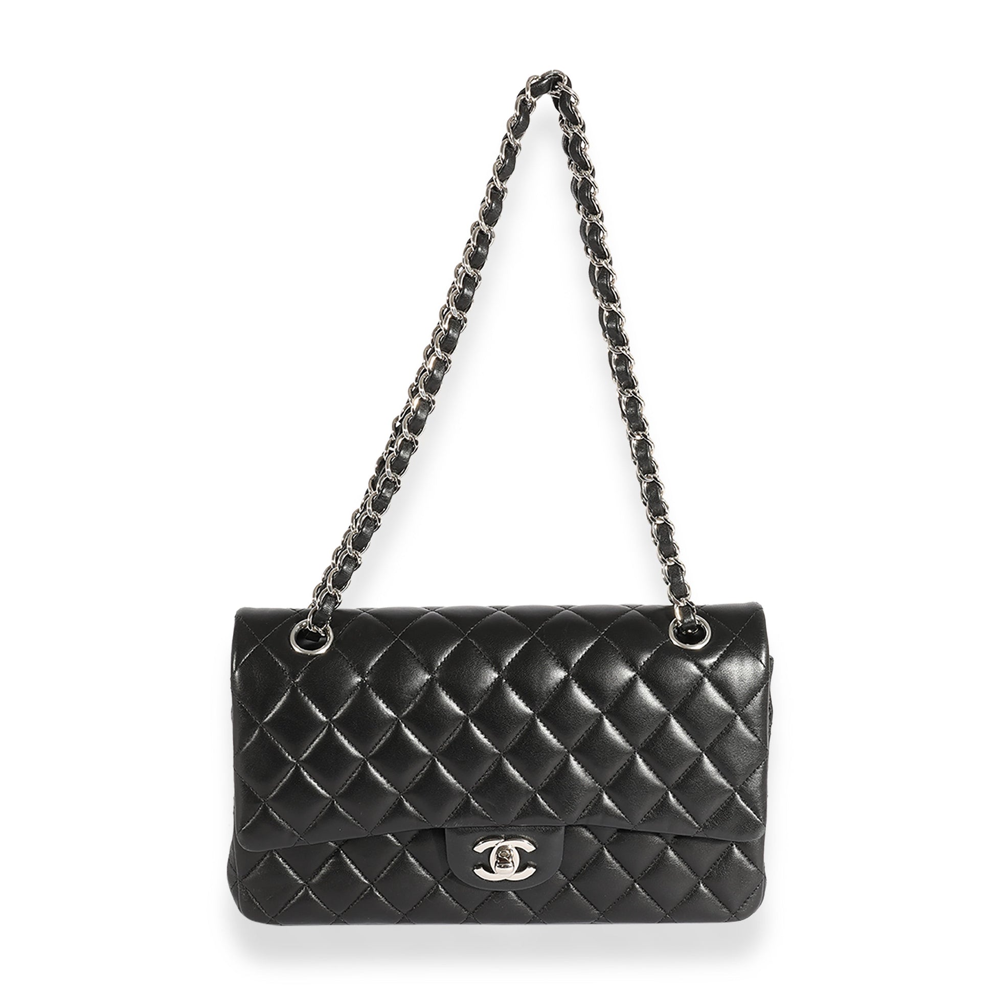 Chanel Black Quilted Lambskin Medium Classic Double Flap Bag