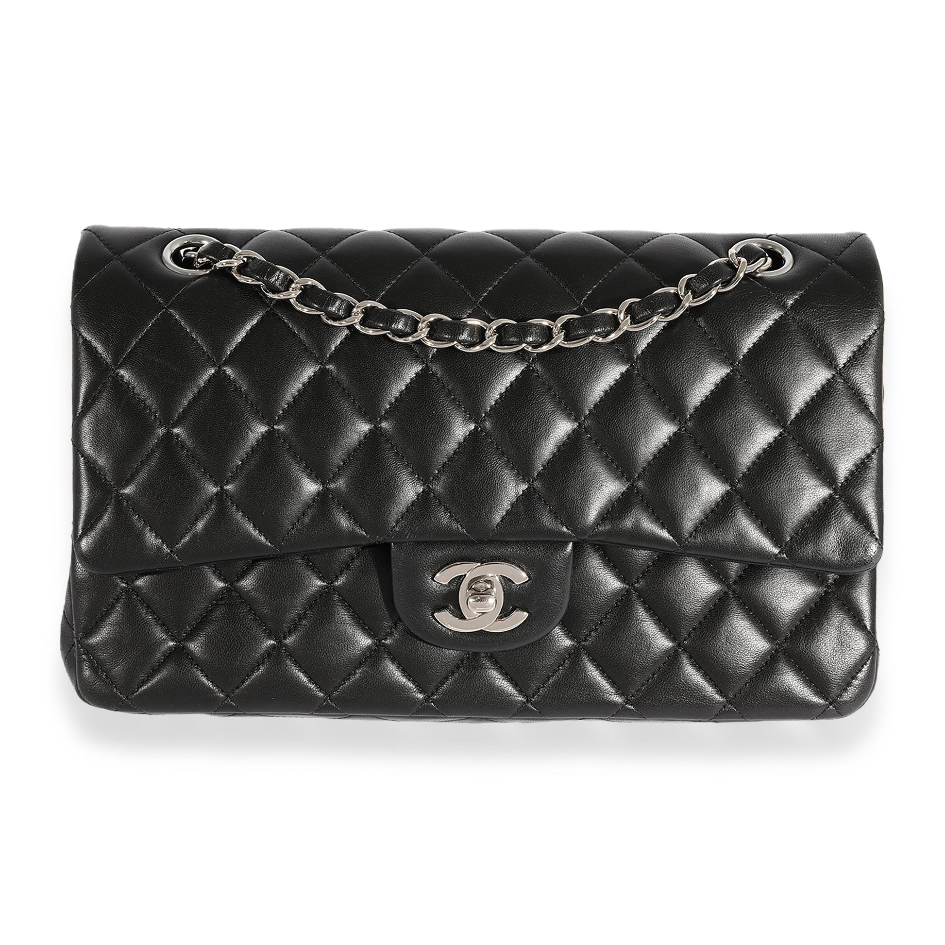 Chanel Black Quilted Lambskin Medium Classic Double Flap Bag