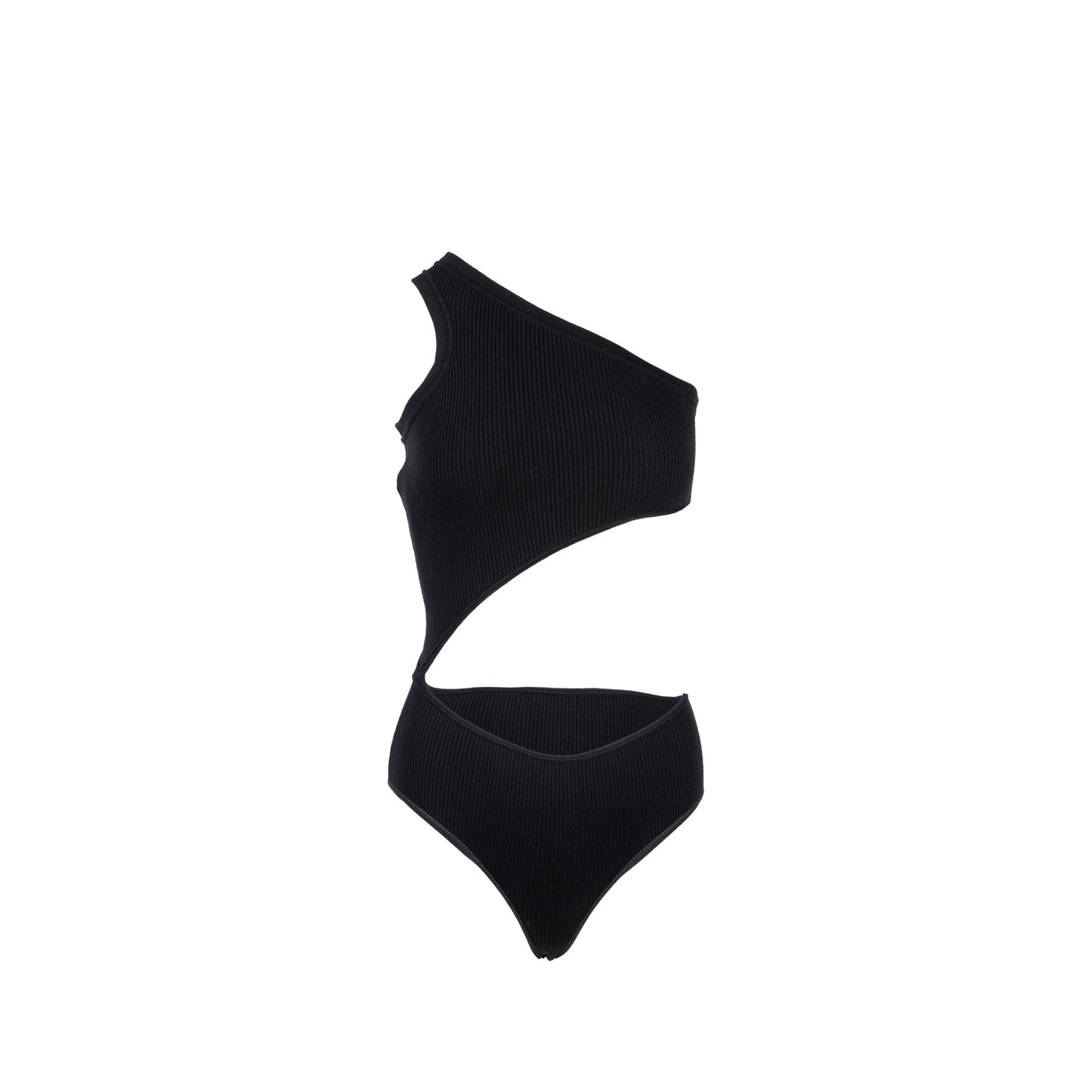 Celine Size One Shoulder Underpinning Wool/Polyamide Black