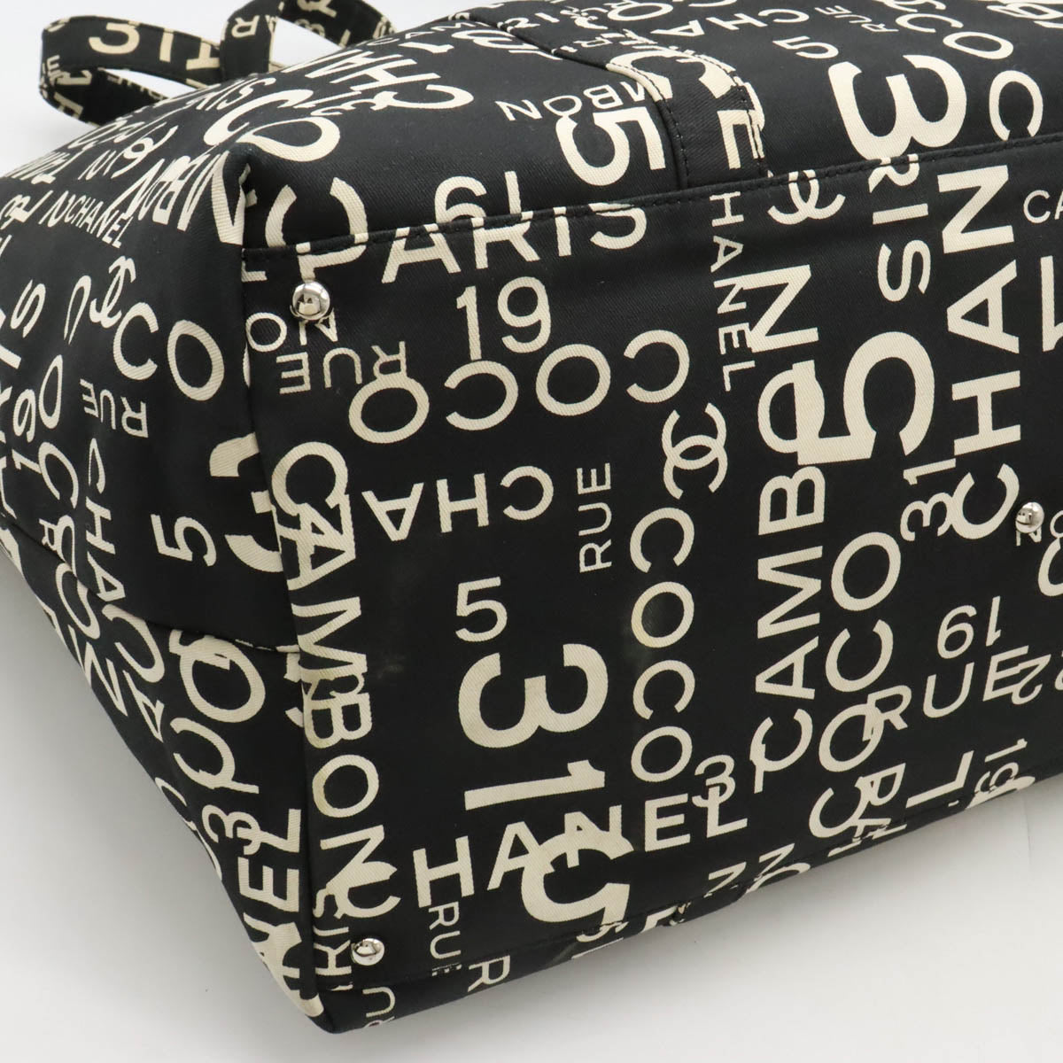 Chanel Canvas By Sea Line 2way Tote Bag Black/Ivory